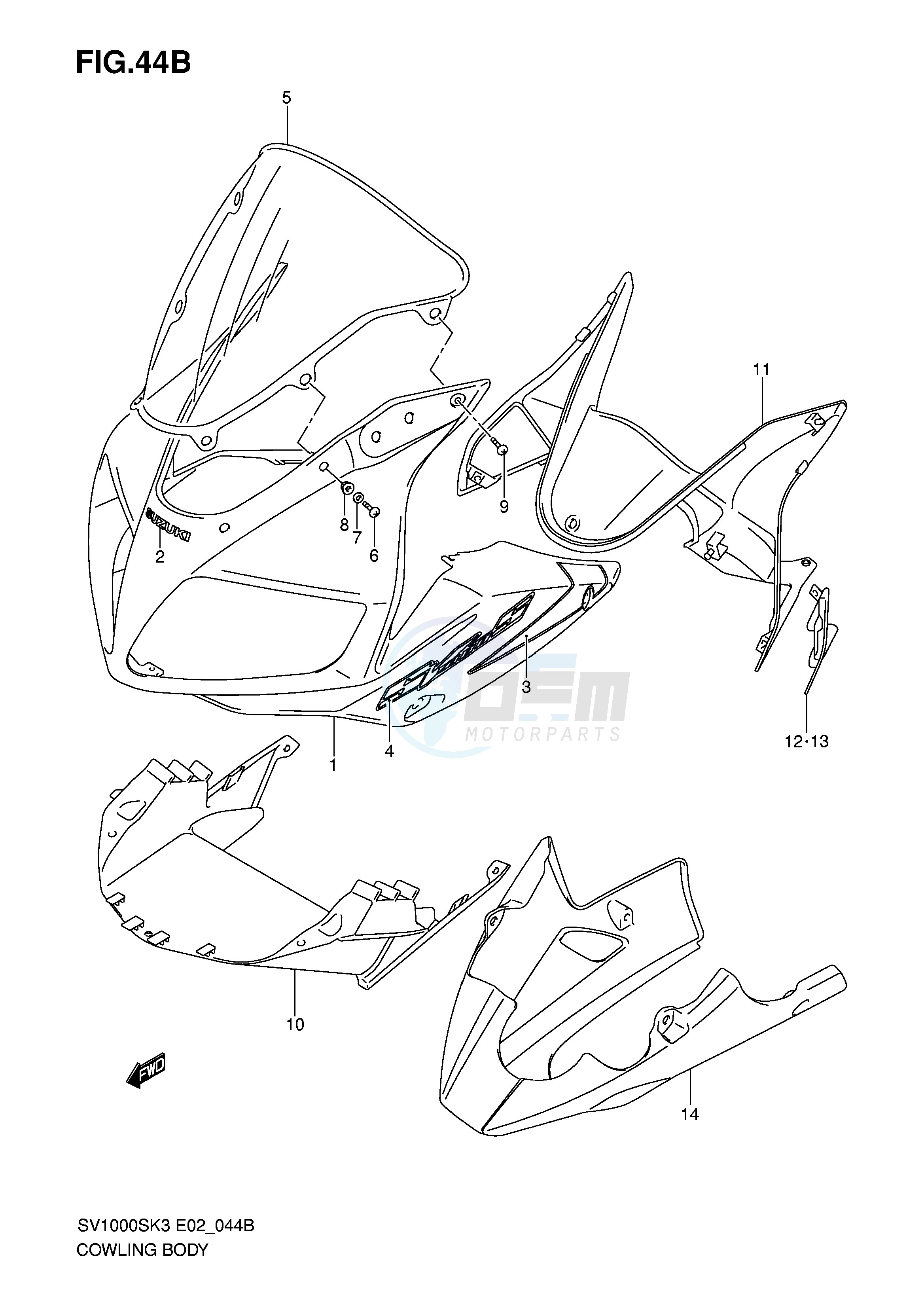 COWLING BODY (SV1000SZ S1Z S2Z K5) image