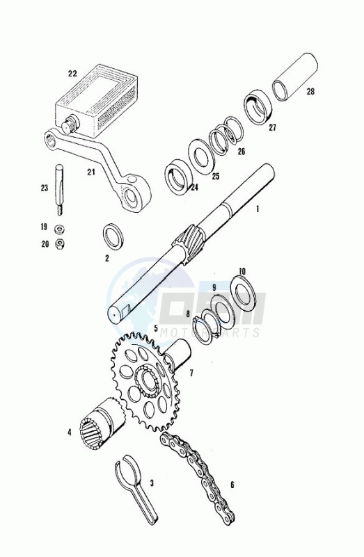 Pedal starter mechanism blueprint