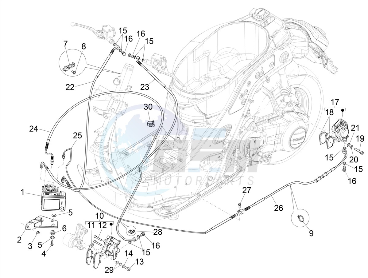 Brakes pipes - Calipers (ABS) image