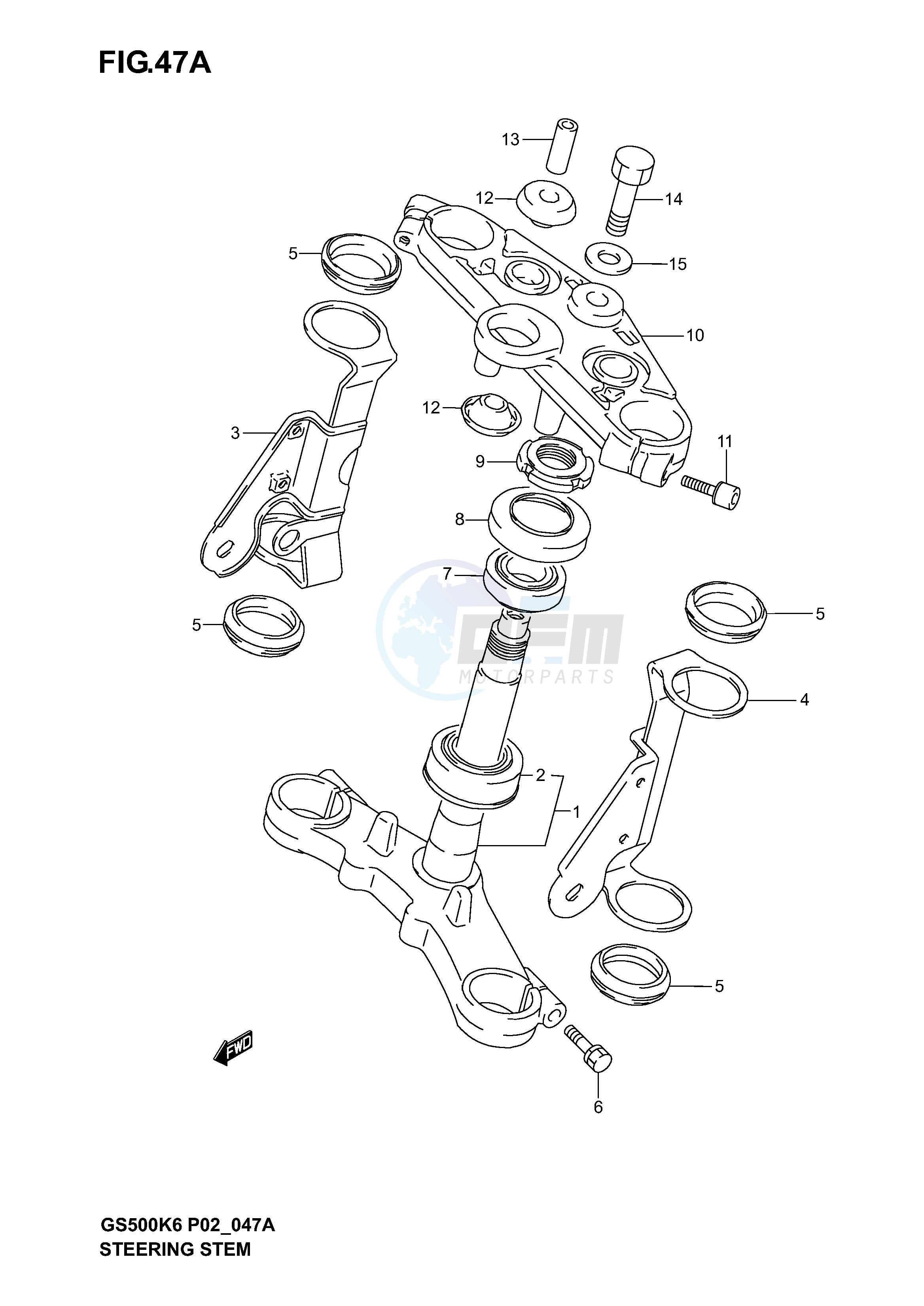 STEERING STEM (GS500K4 K5 K6 UK4 K5 K6) image