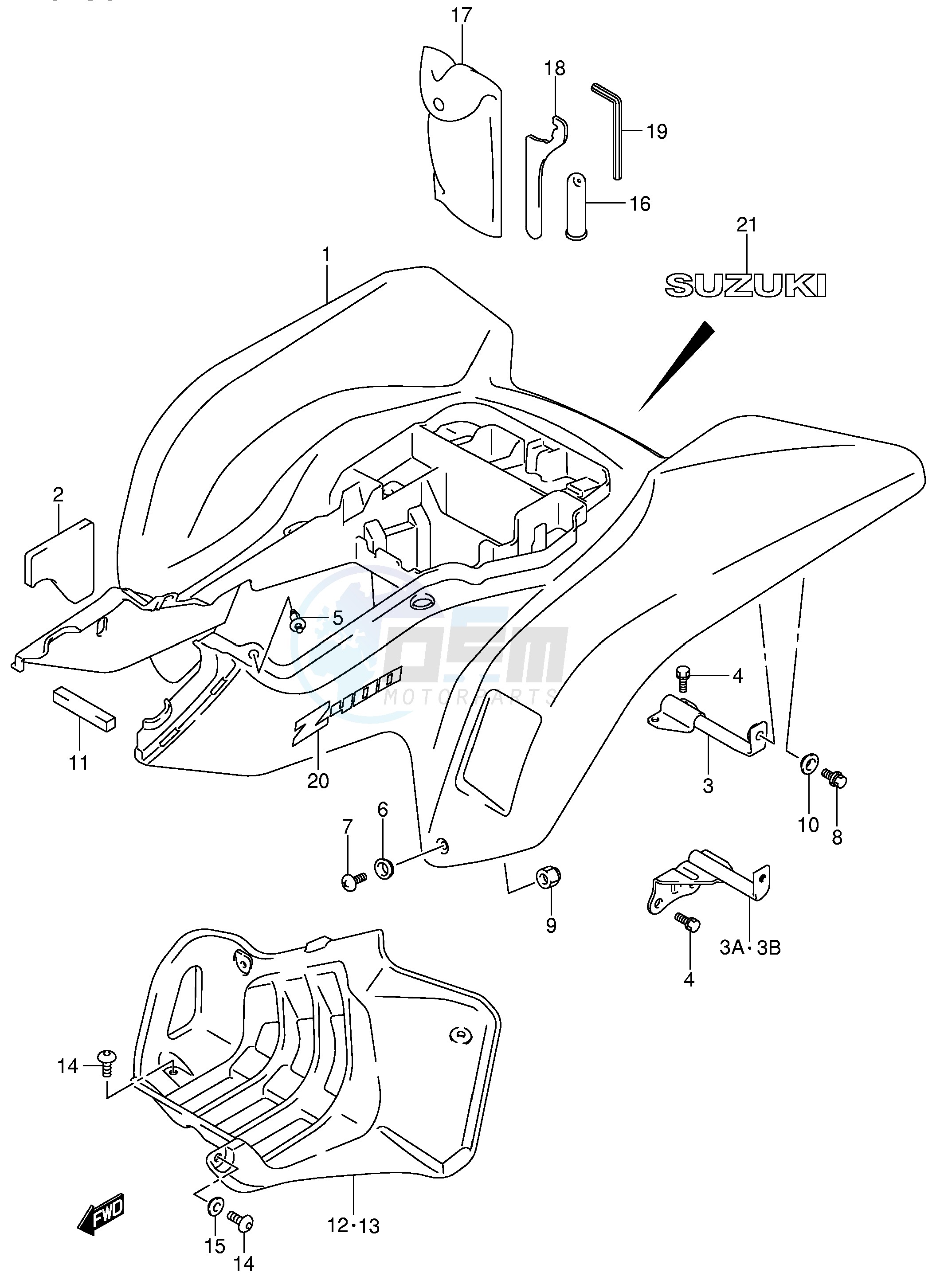 REAR FENDER (MODEL K3 K4) blueprint