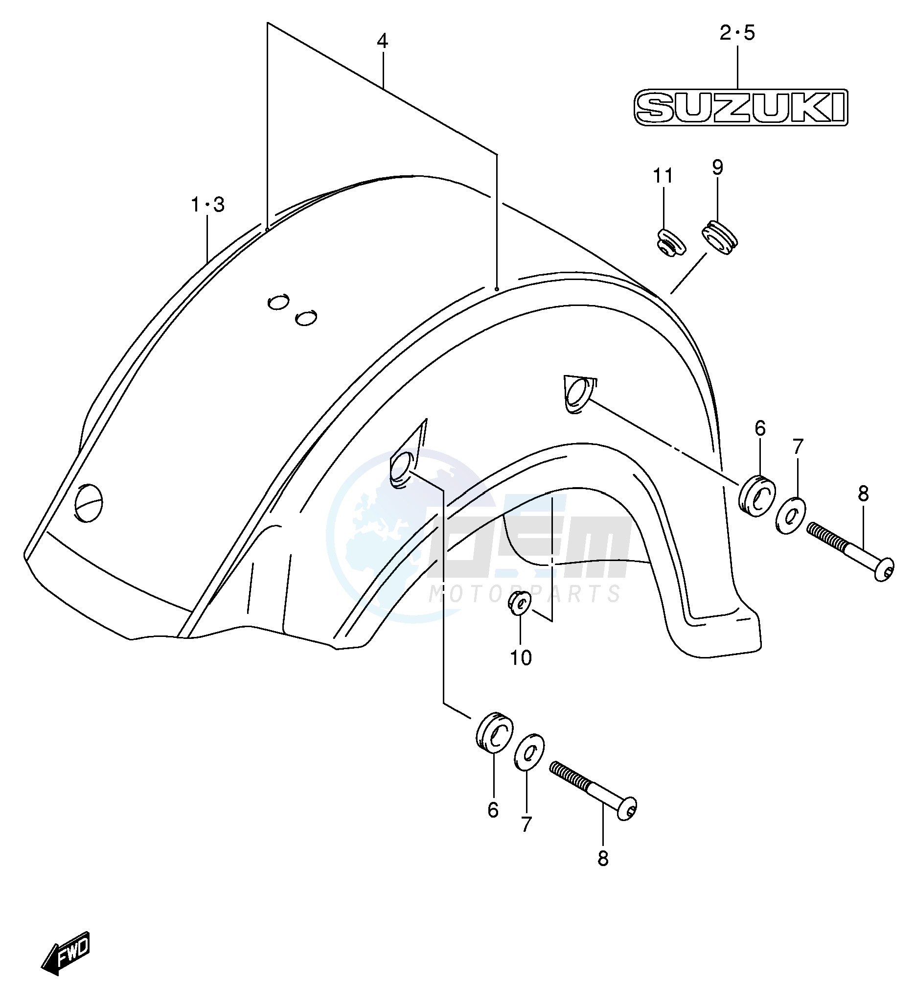REAR FENDER (MODEL K5) blueprint