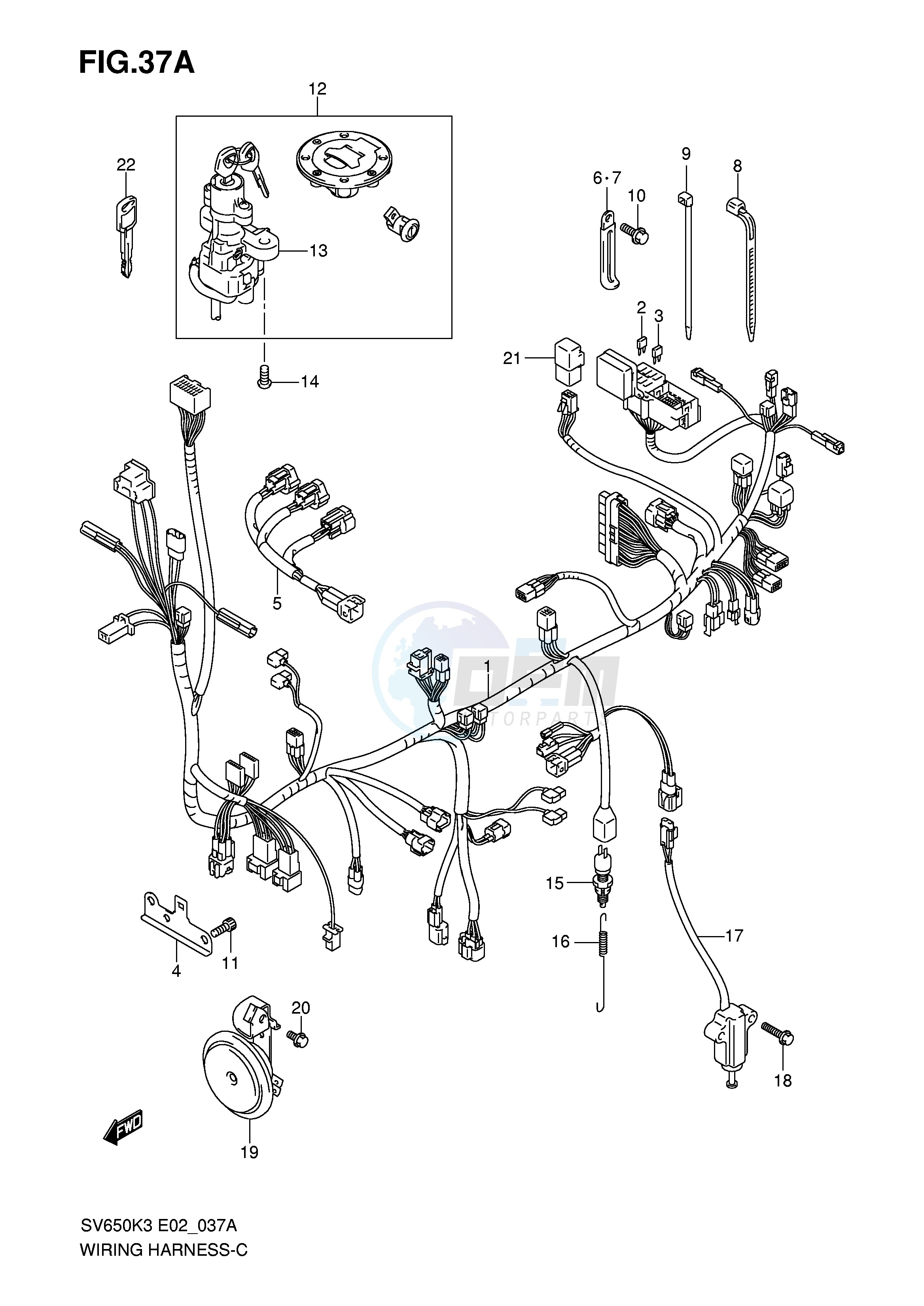 WIRING HARNESS (SV650K5 K6 UK5 UK6) image