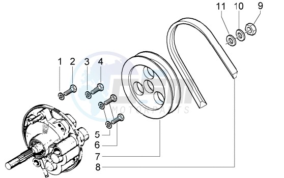 Component parts of rear hub blueprint