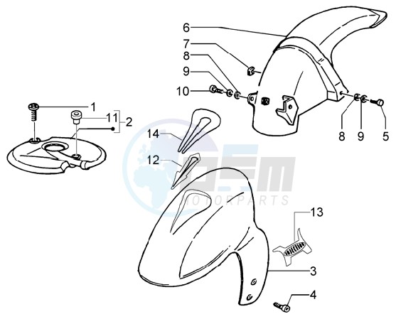 Front and rear mudguard image