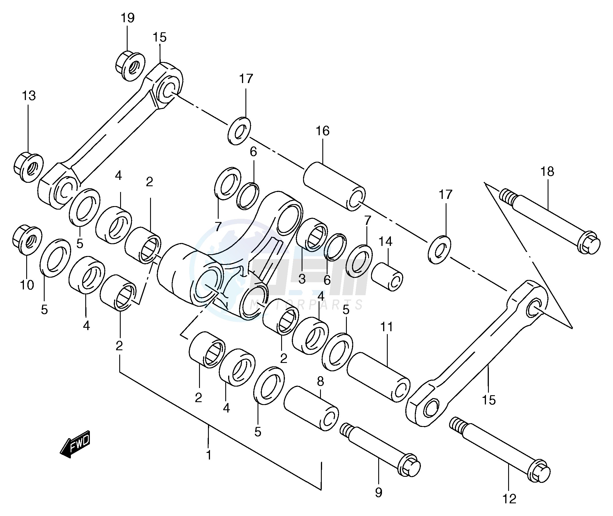 REAR CUSHION LEVER (MODEL Y) image