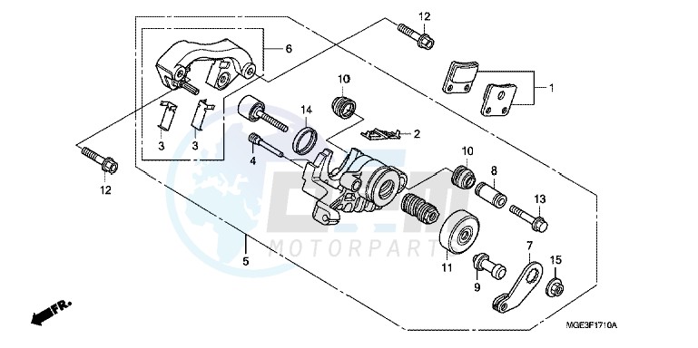 REAR BRAKE CALIPER (VFR1200FD) (PARKING) image