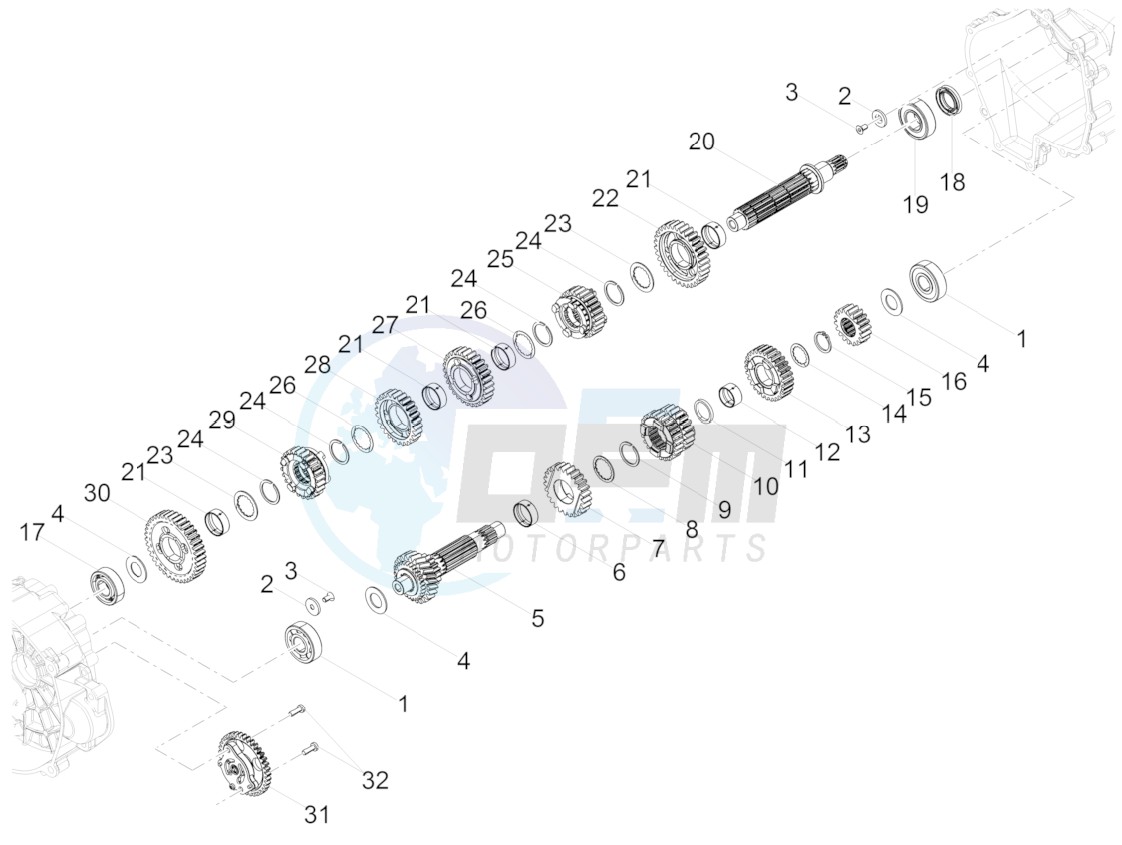 Versnellingsbak - Gear assembly blueprint
