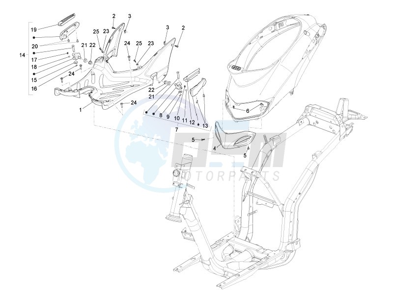 Central cover - Footrests image