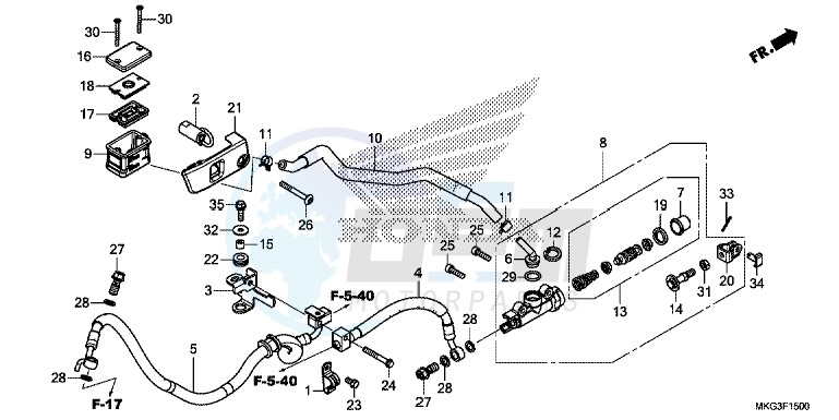 REAR BRAKE MASTER CYLINDER blueprint