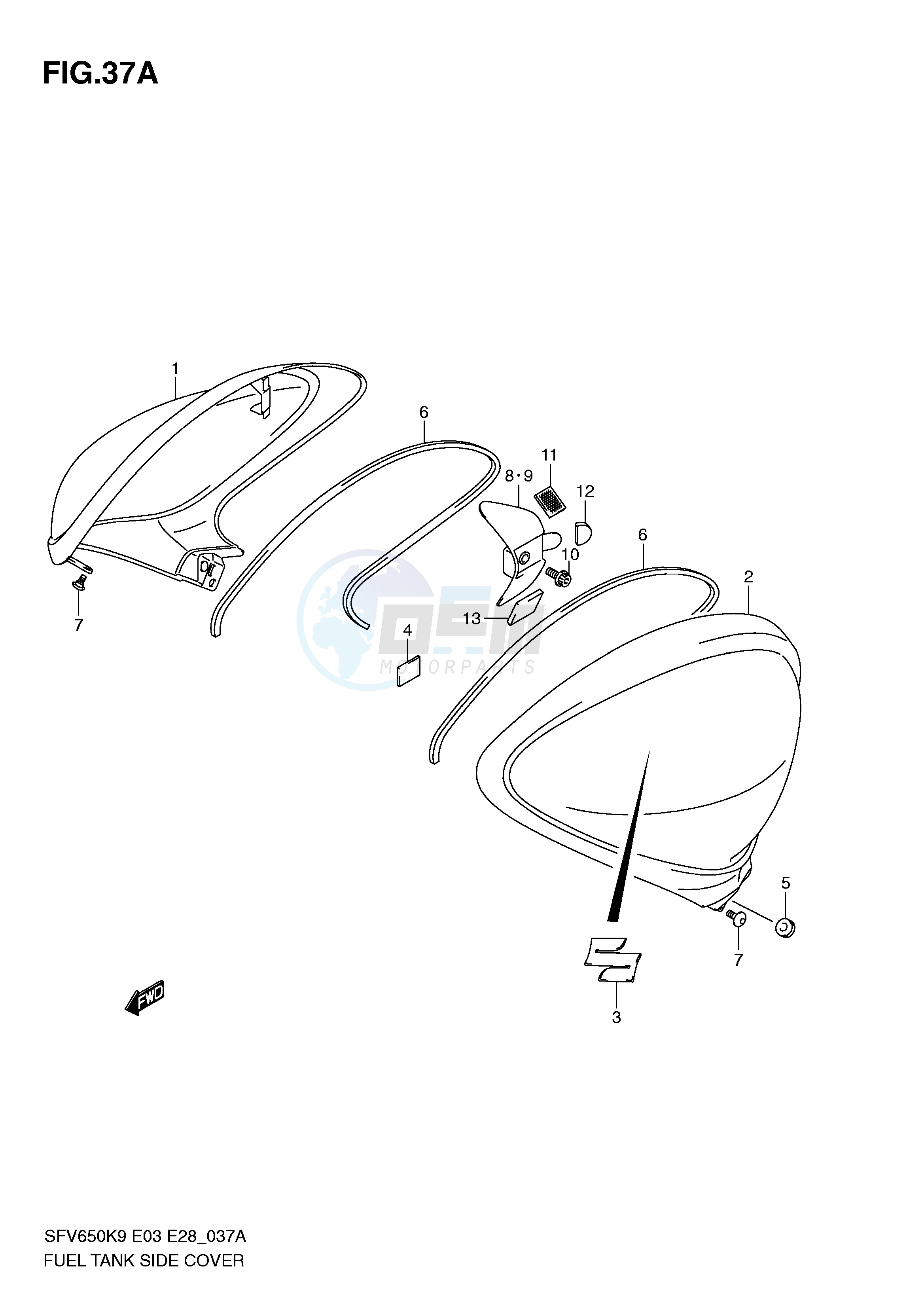 FUEL TANK SIDE COVER (MODEL L0) image