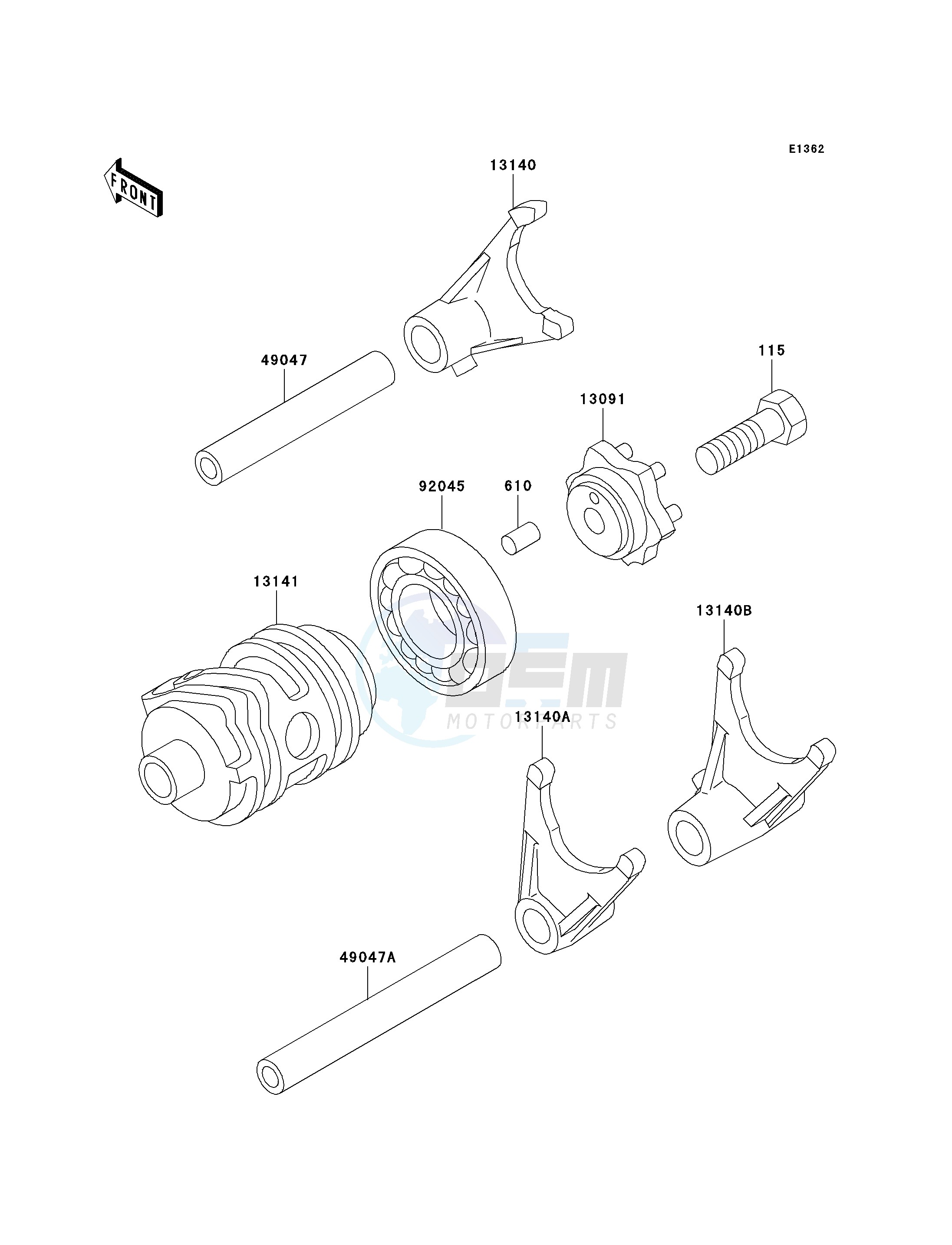 GEAR CHANGE DRUM_SHIFT FORK-- S- - image