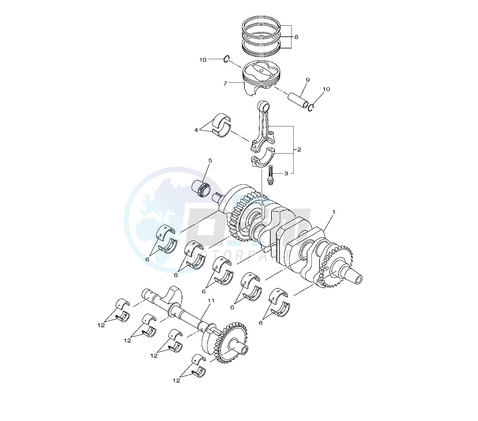 CRANKSHAFT AND PISTON image