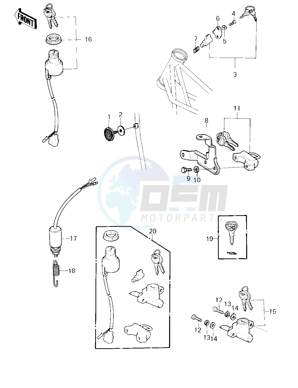 IGNITION SWITCH_LOCKS_REFLECTORS -- 80 D3- - blueprint