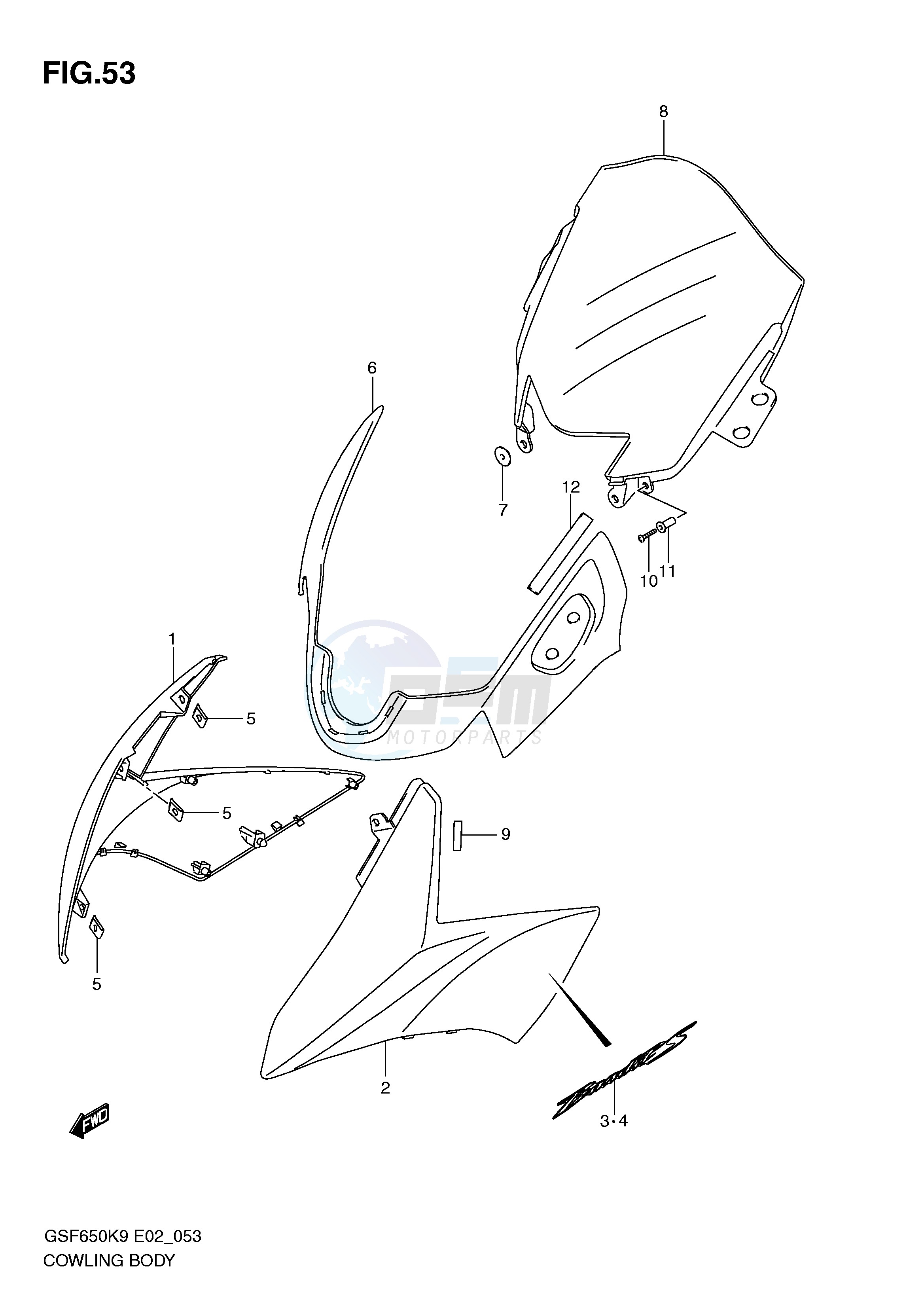 COWLING BODY (WITH COWLING) blueprint