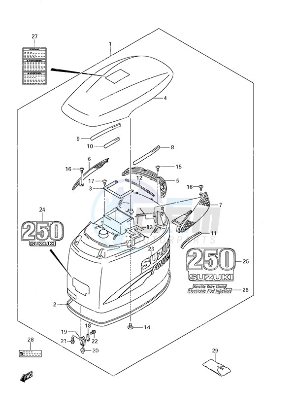 Engine Cover (2004 to 2009) blueprint