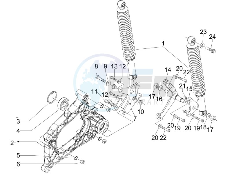 Rear suspension - Shock absorbers image