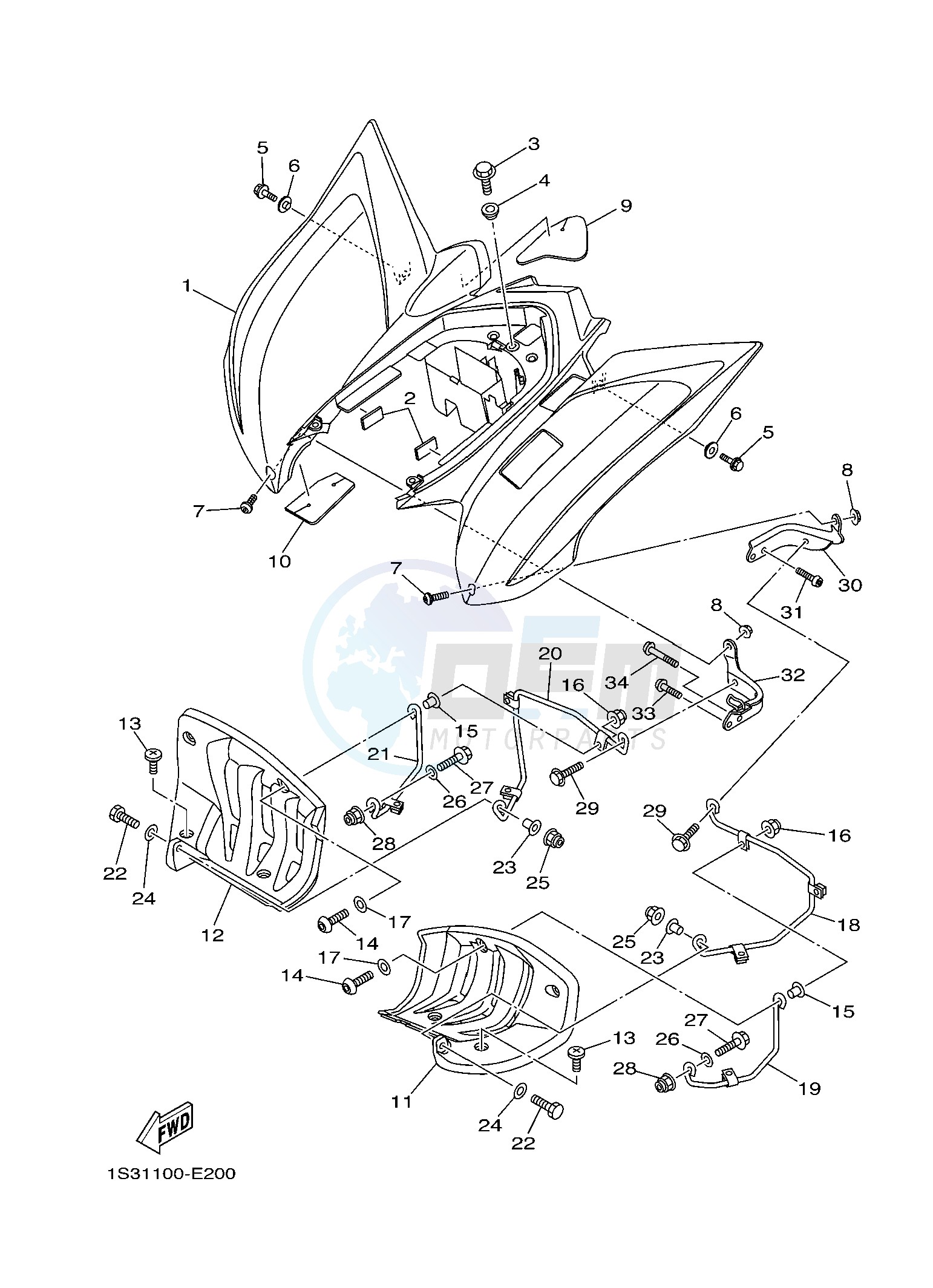 REAR FENDER blueprint