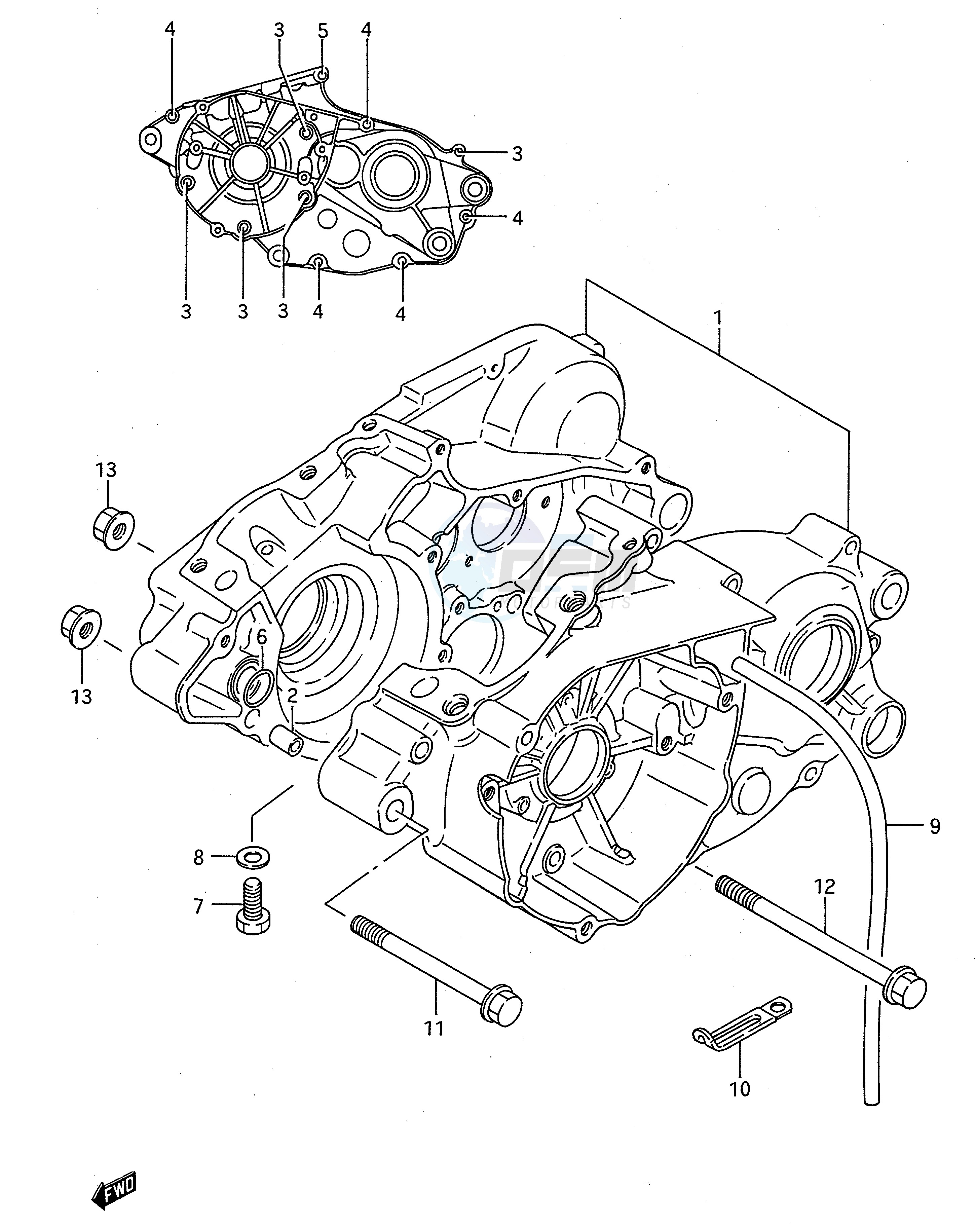 CRANKCASE (MODEL G H J) blueprint