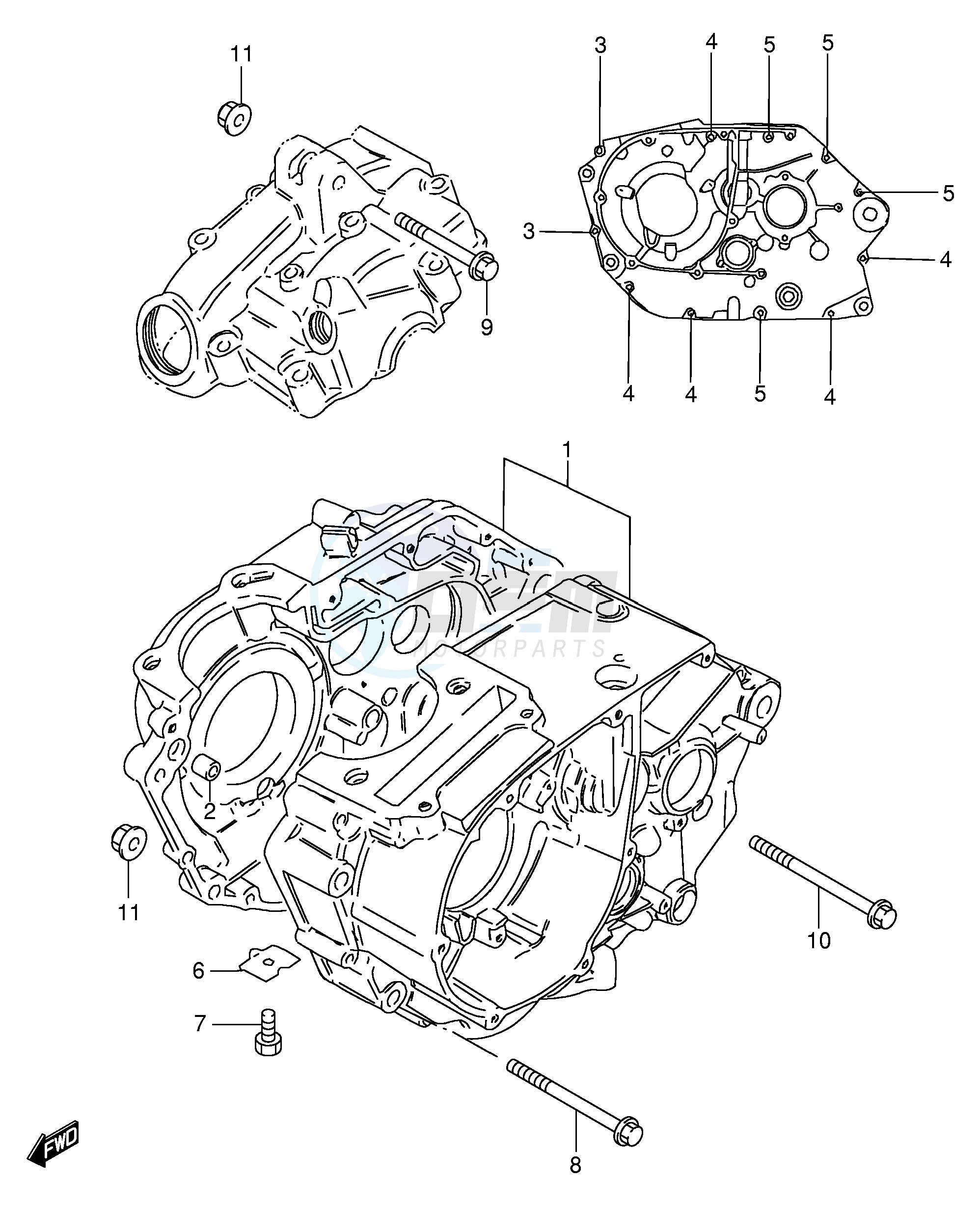 CRANKCASE (GS125Z) blueprint