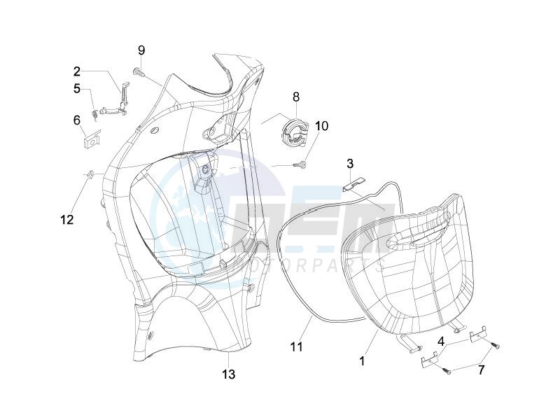 Front glove-box - Knee-guard panel image