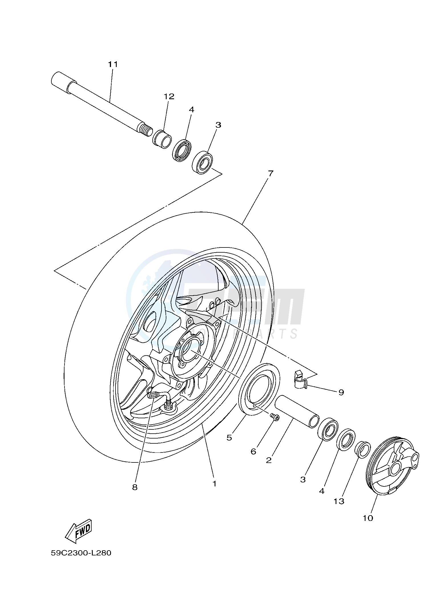 FRONT WHEEL blueprint