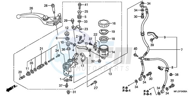 FR. BRAKE MASTER CYLINDER (CBR600RR) blueprint