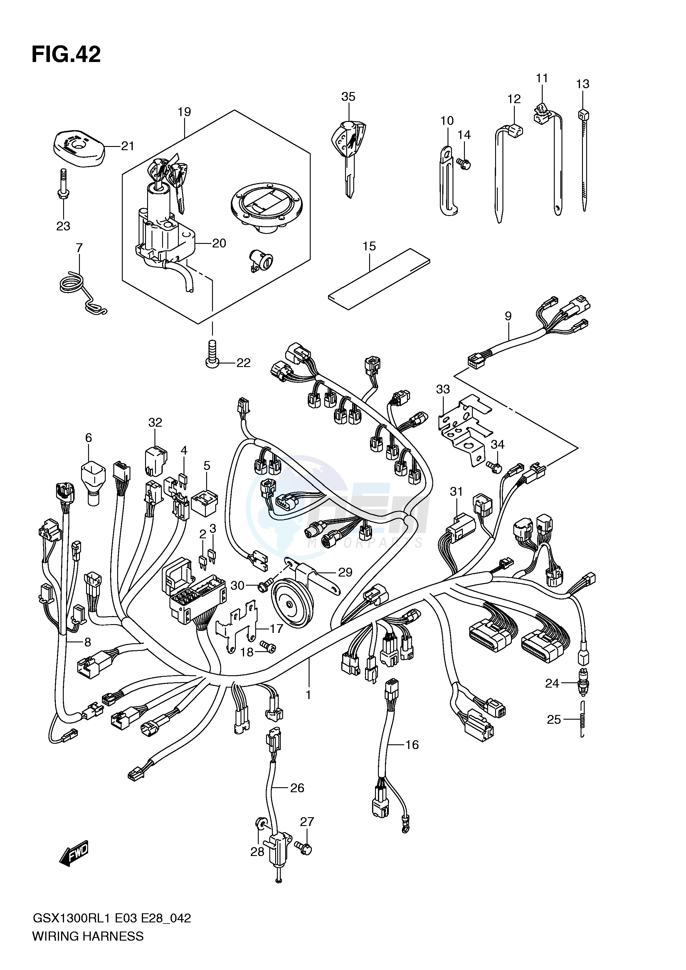 WIRING HARNESS (GSX1300RL1 E28) image