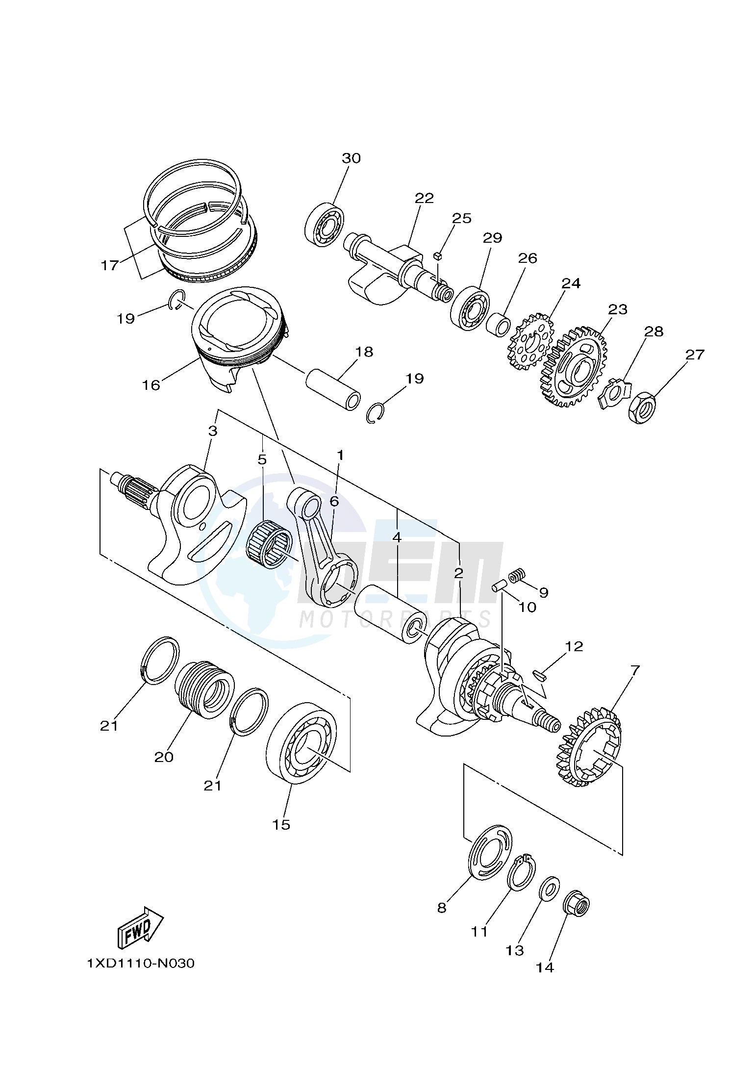 CRANKSHAFT & PISTON image