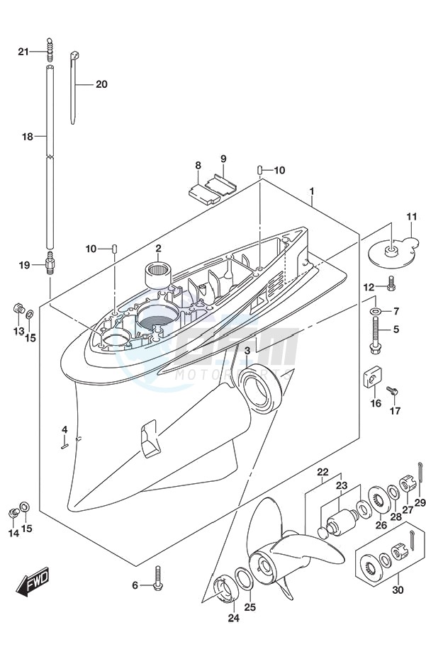 Gear Case DF 250S blueprint