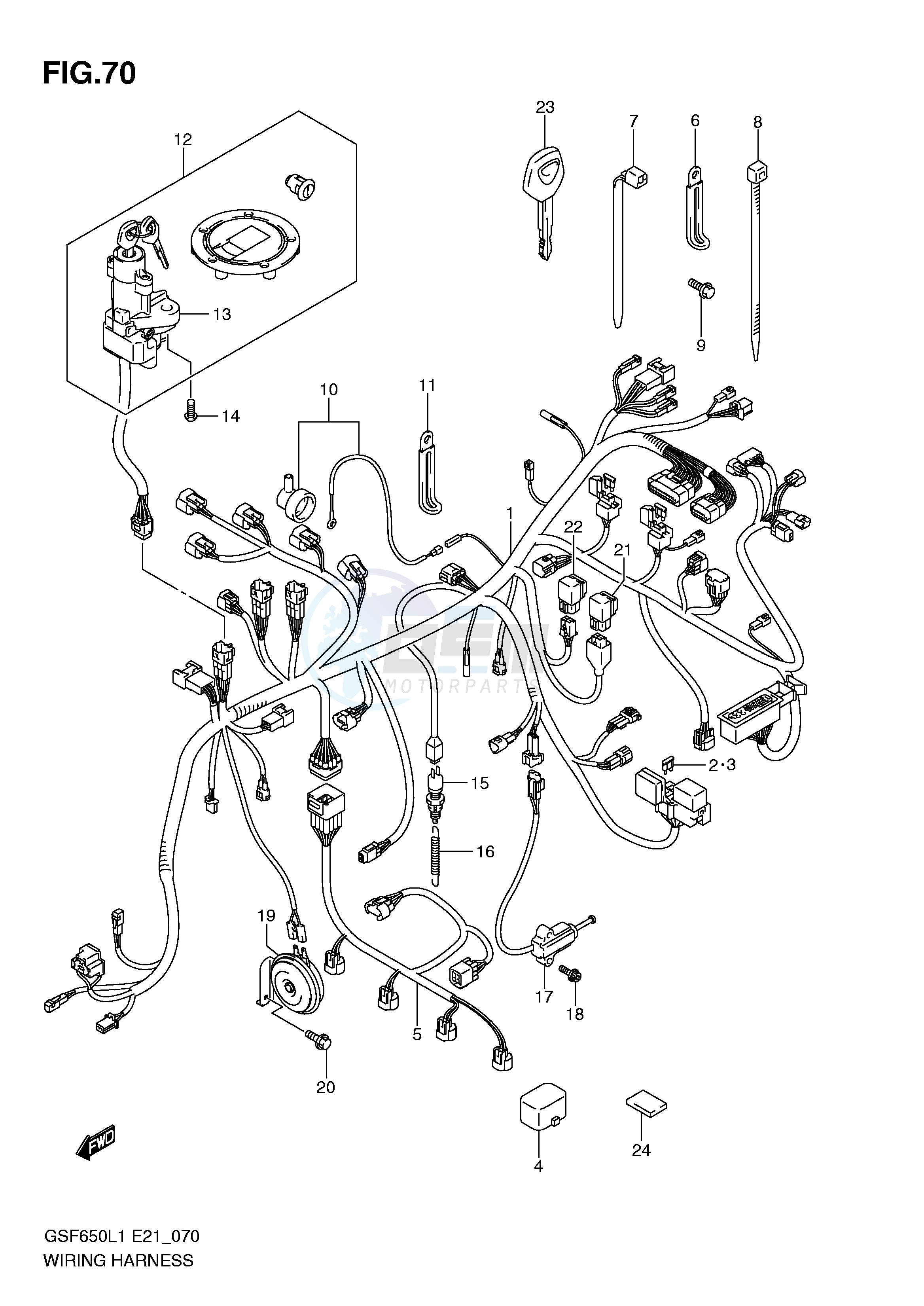 WIRING HARNESS (GSF650UAL1 E21) image