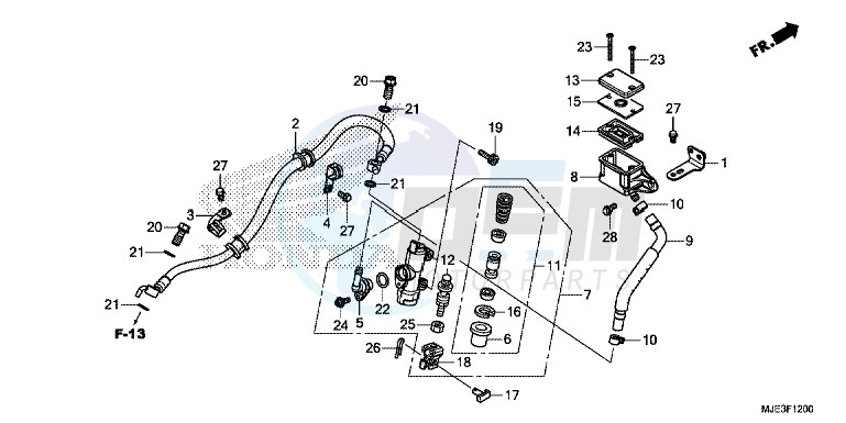 REAR BRAKE MASTER CYLINDER (CBR650F) blueprint