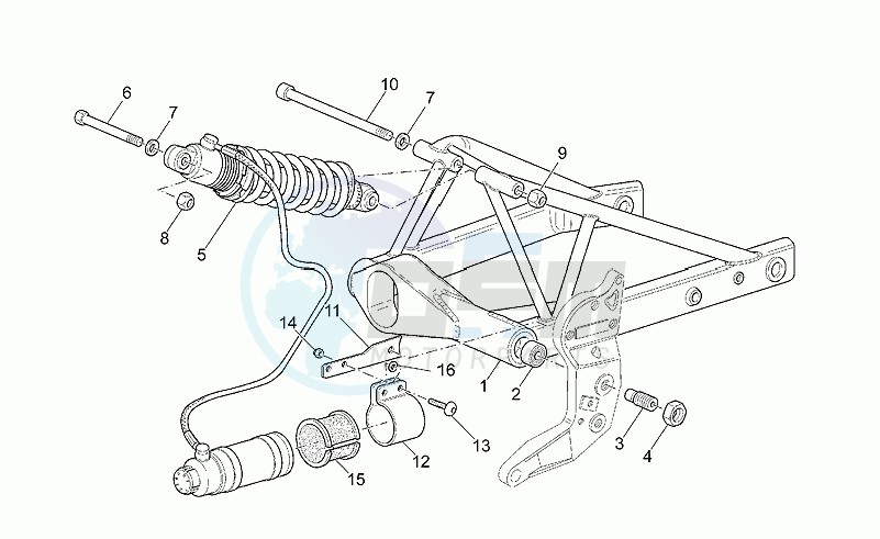 Rear shock absorber blueprint