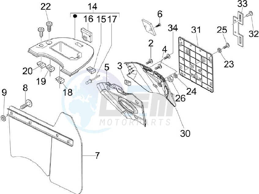 Rear cover - Splash guard blueprint