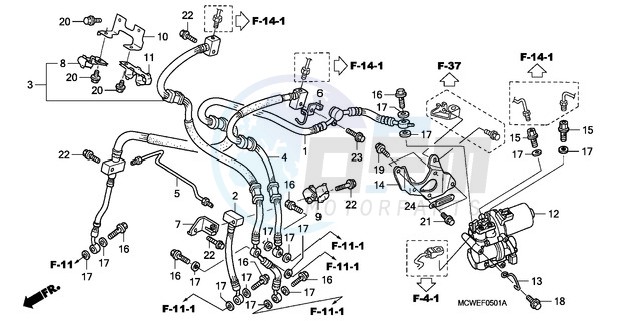 FRONT BRAKE HOSE (VFR800A) blueprint