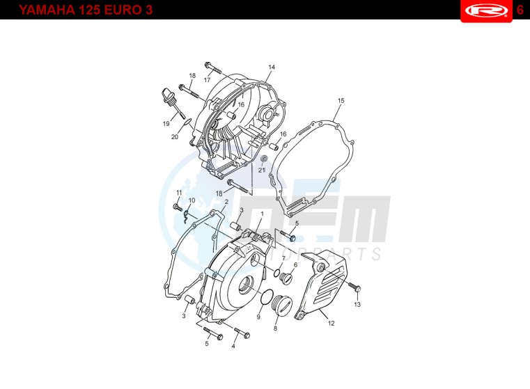 ENGINE COVERS  Yamaha 125 EURO-3 blueprint