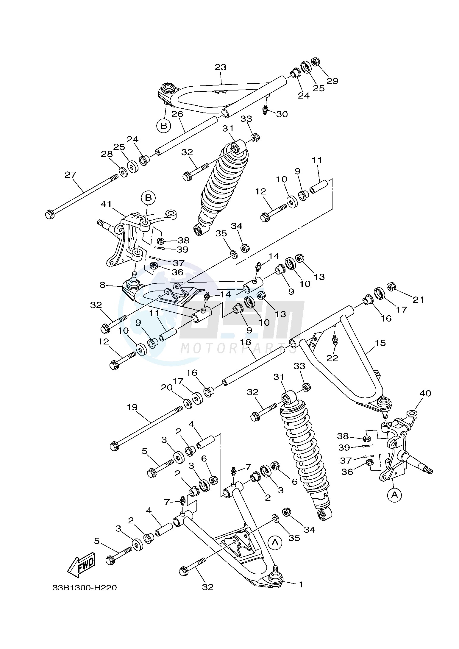 FRONT SUSPENSION & WHEEL blueprint