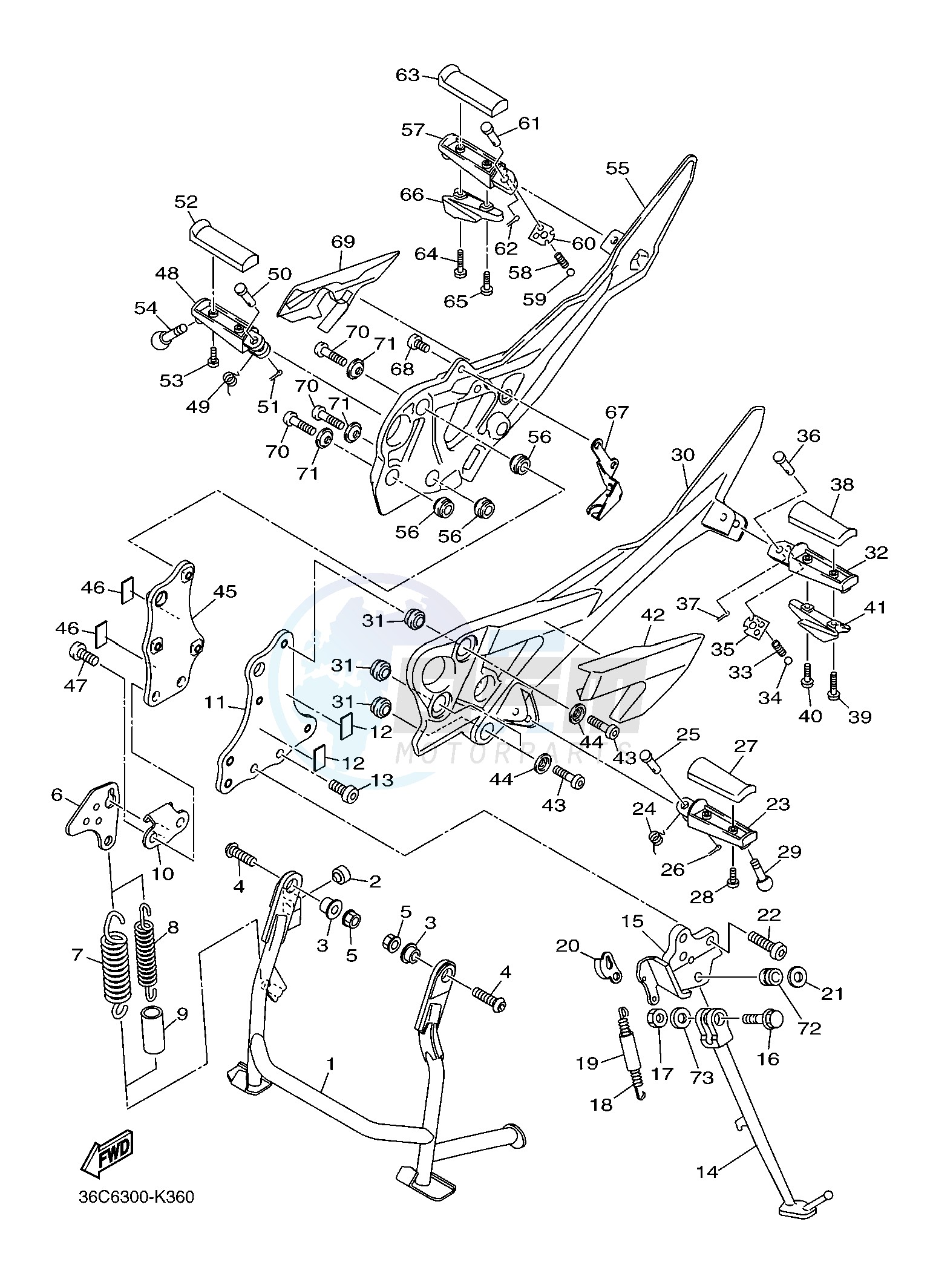 STAND & FOOTREST blueprint