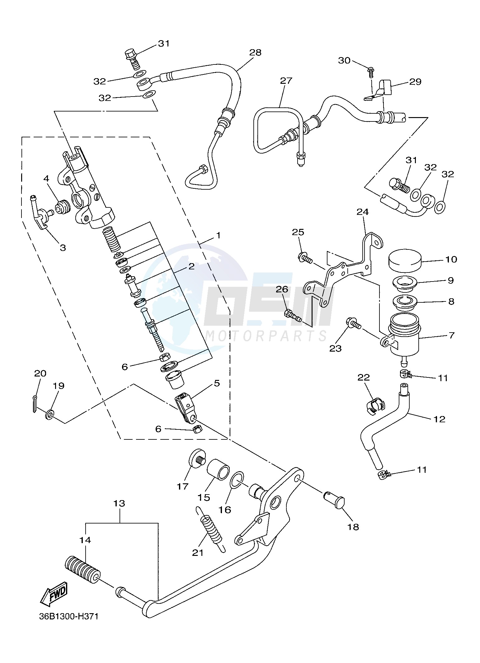 REAR MASTER CYLINDER image