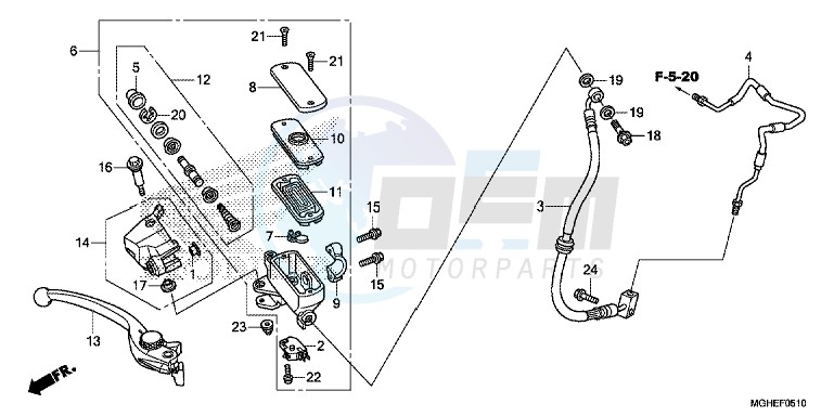 FR. BRAKE MASTER CYLINDER image