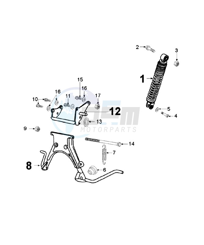 REAR SHOCK AND STAND image