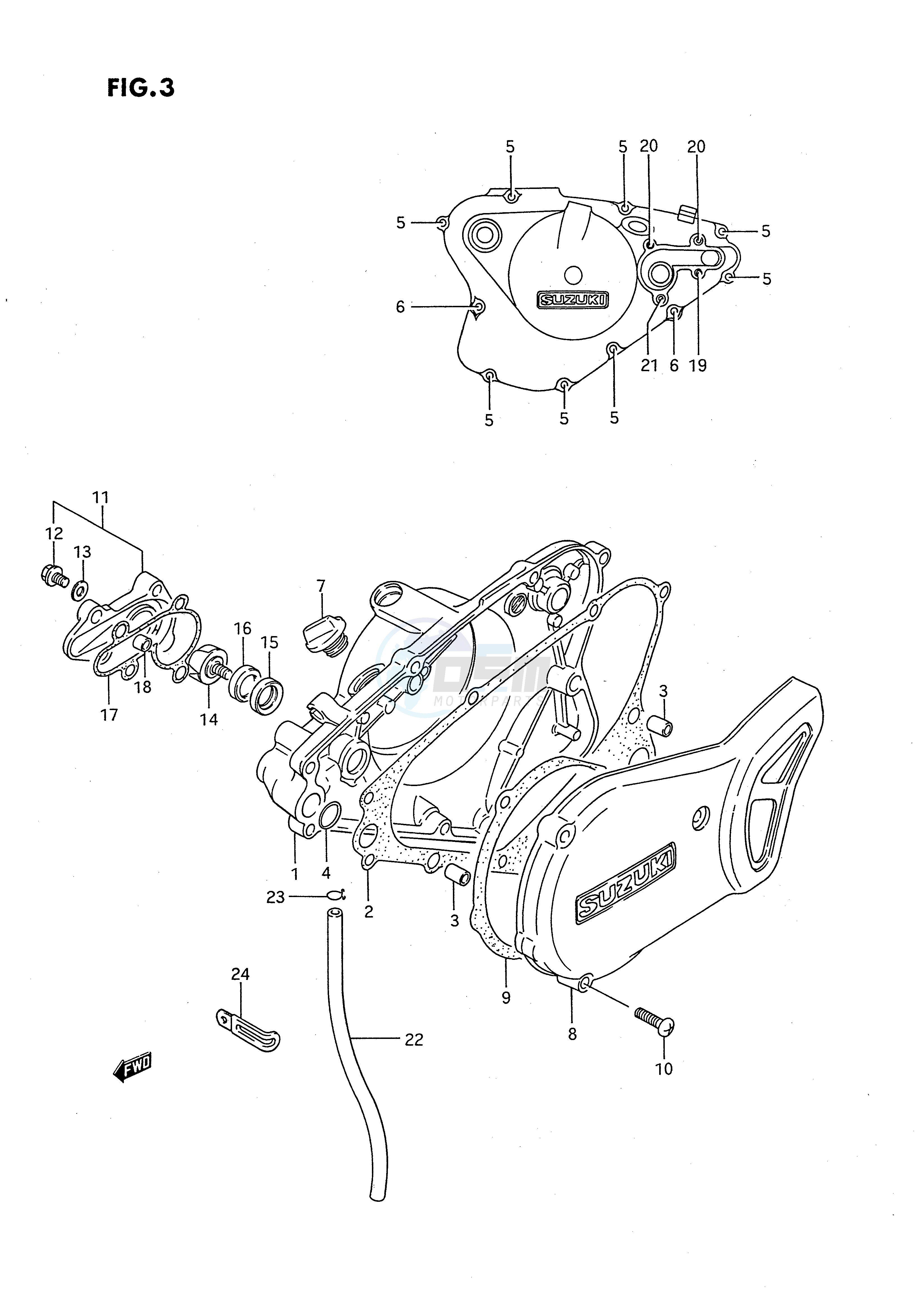 CRANKCASE COVER-WATER PUMP (MODEL G H) image