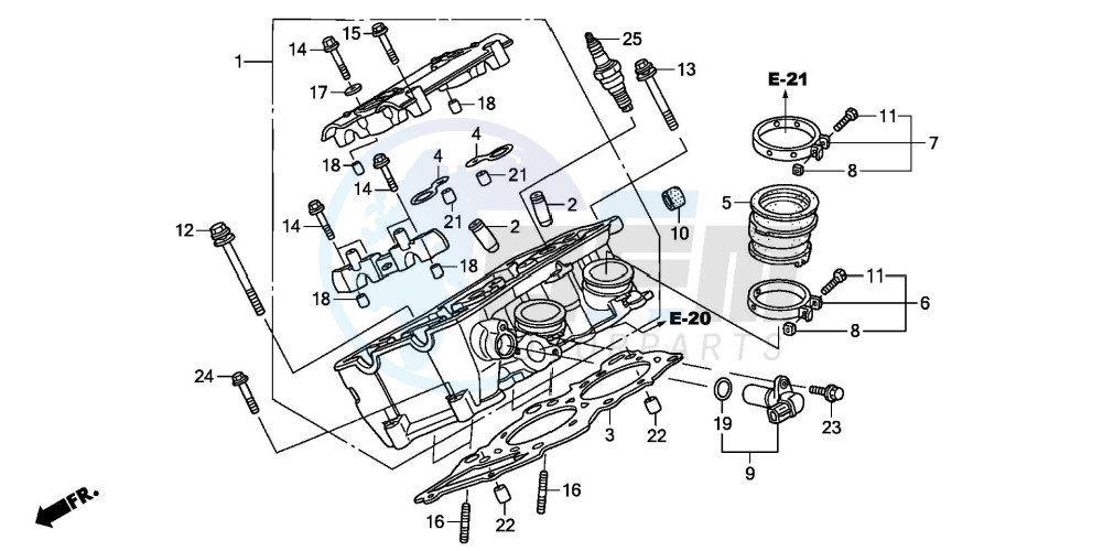 RIGHT CYLINDER HEAD blueprint