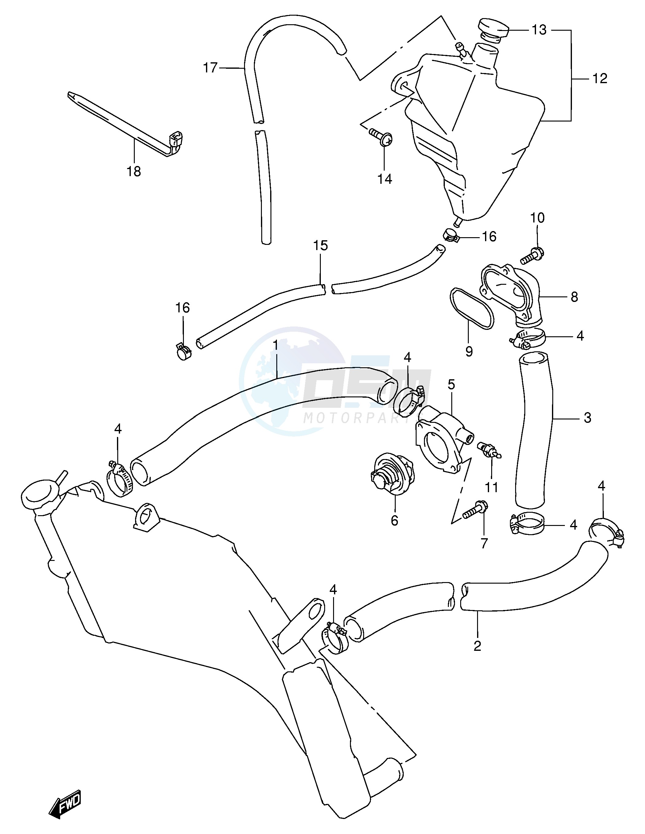 RADIATOR HOSE (MODEL T V) image