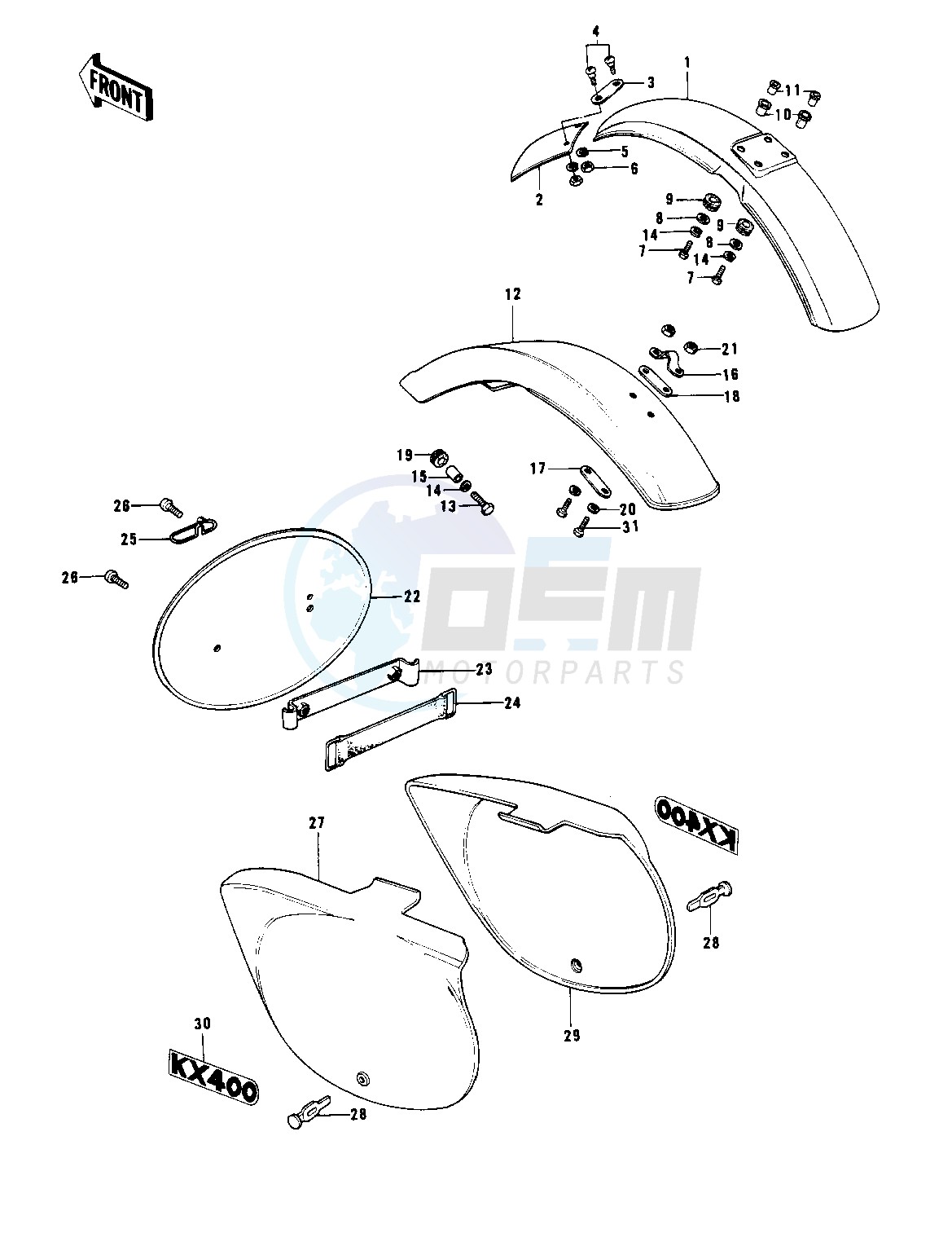 FENDERS_SIDE COVERS_NUMBER PLATE blueprint