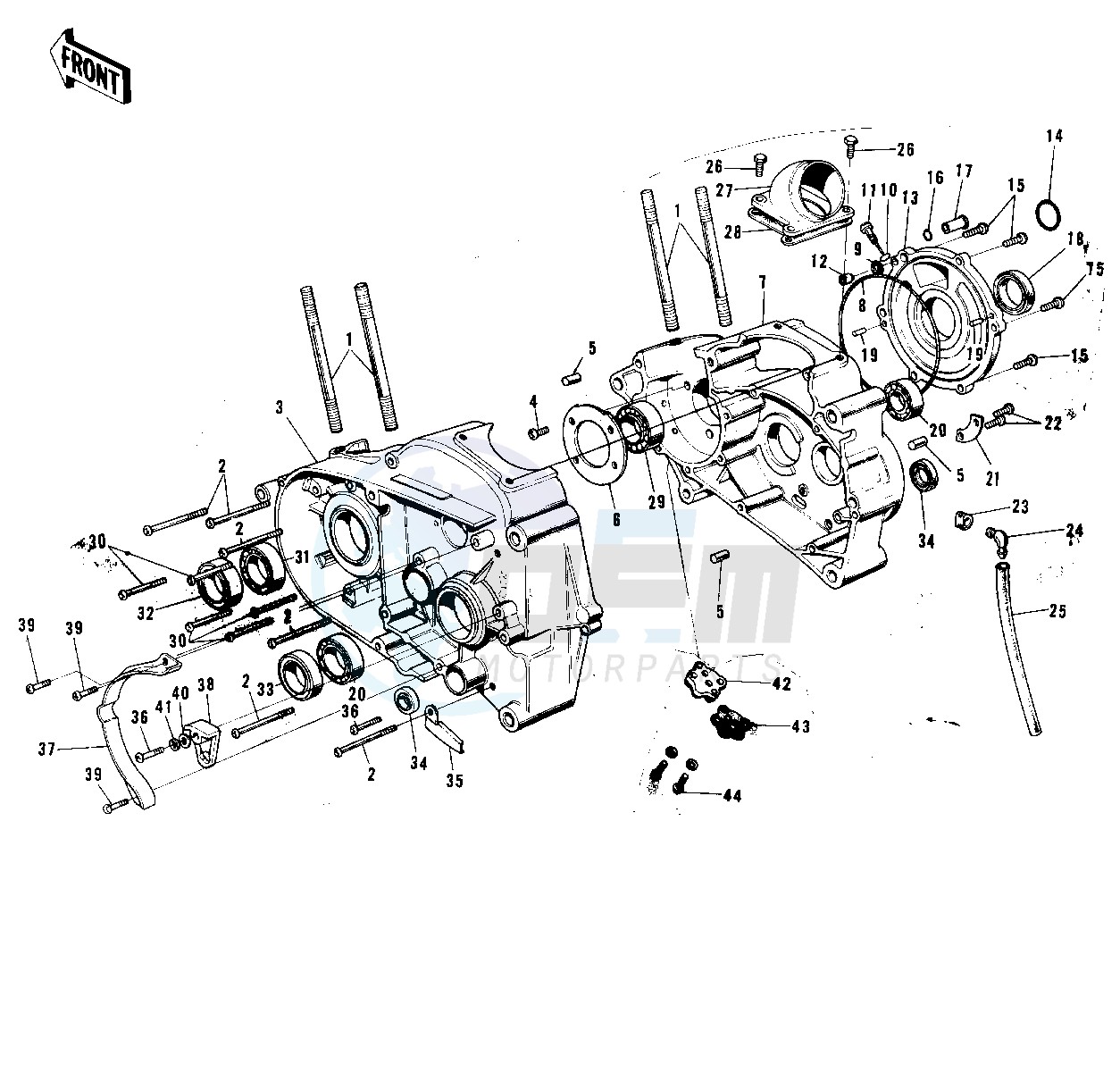 CRANKCASE -- 72-73 F9_F9-A 350- - blueprint
