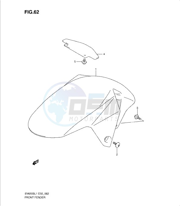 FRONT FENDER (SV650SL1 E24) blueprint