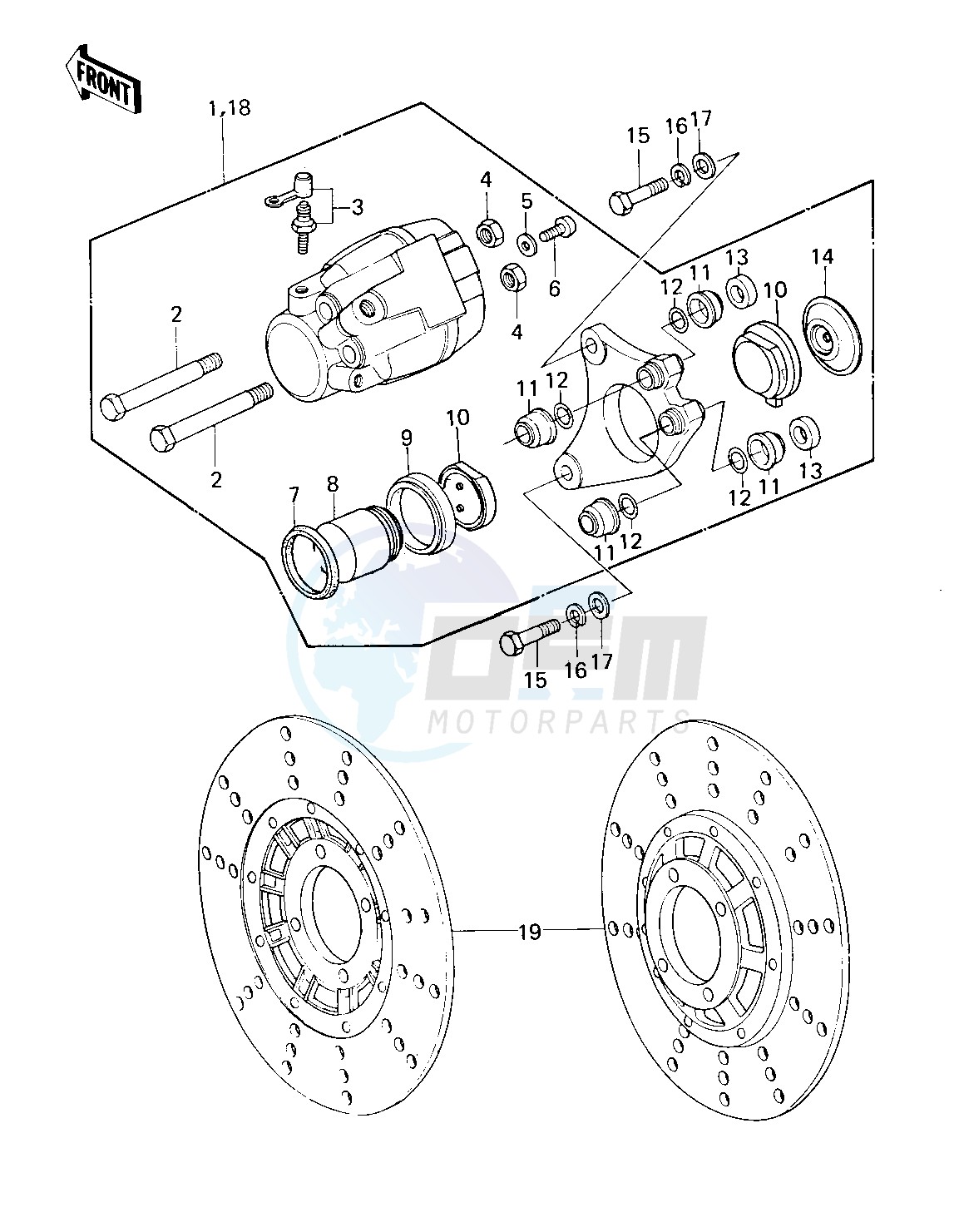 FRONT BRAKE -- 79-81 C2_C3_C4- - blueprint