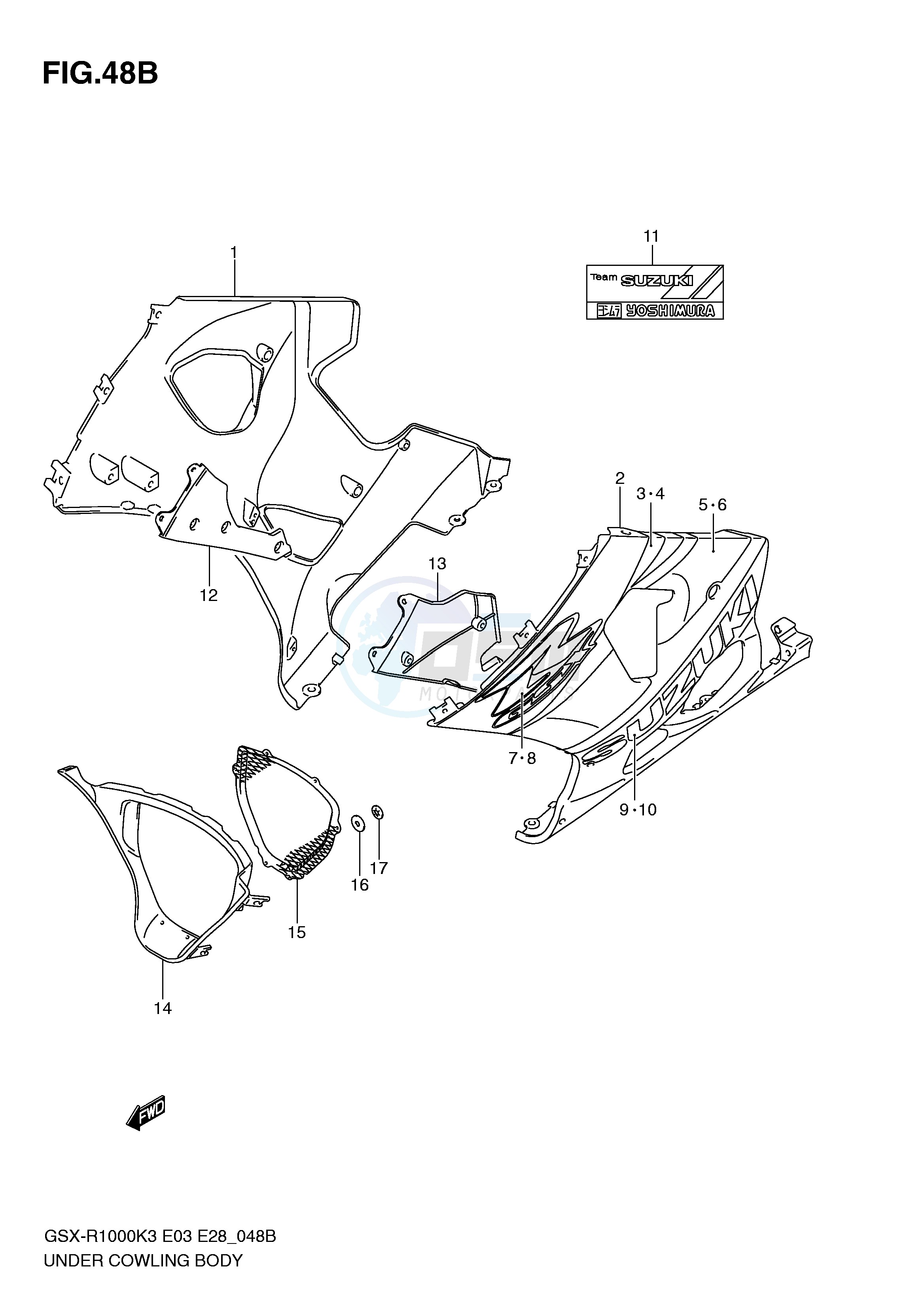 UNDER COWLING (GSX-R1000ZK4 E3,E33) blueprint