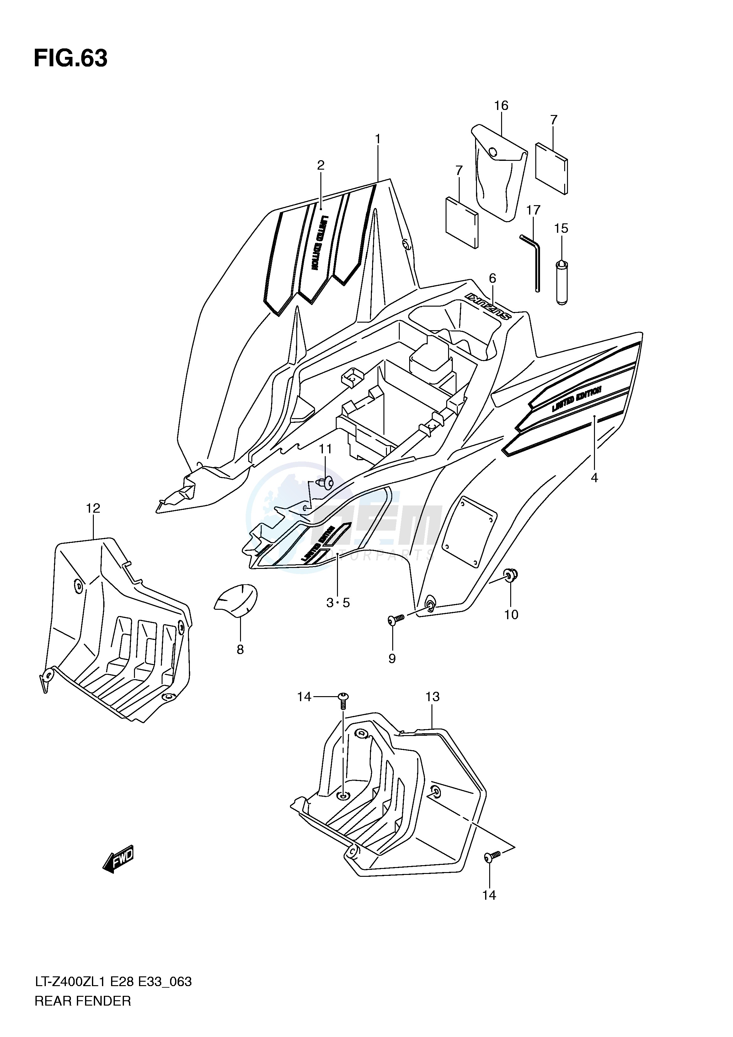 REAR FENDER (LT-Z400ZL1 E33) blueprint